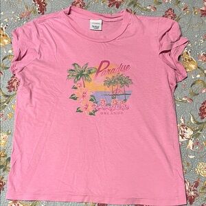 Rainforest Cafe Vintage Pink Paradise Graphic T-Shirt